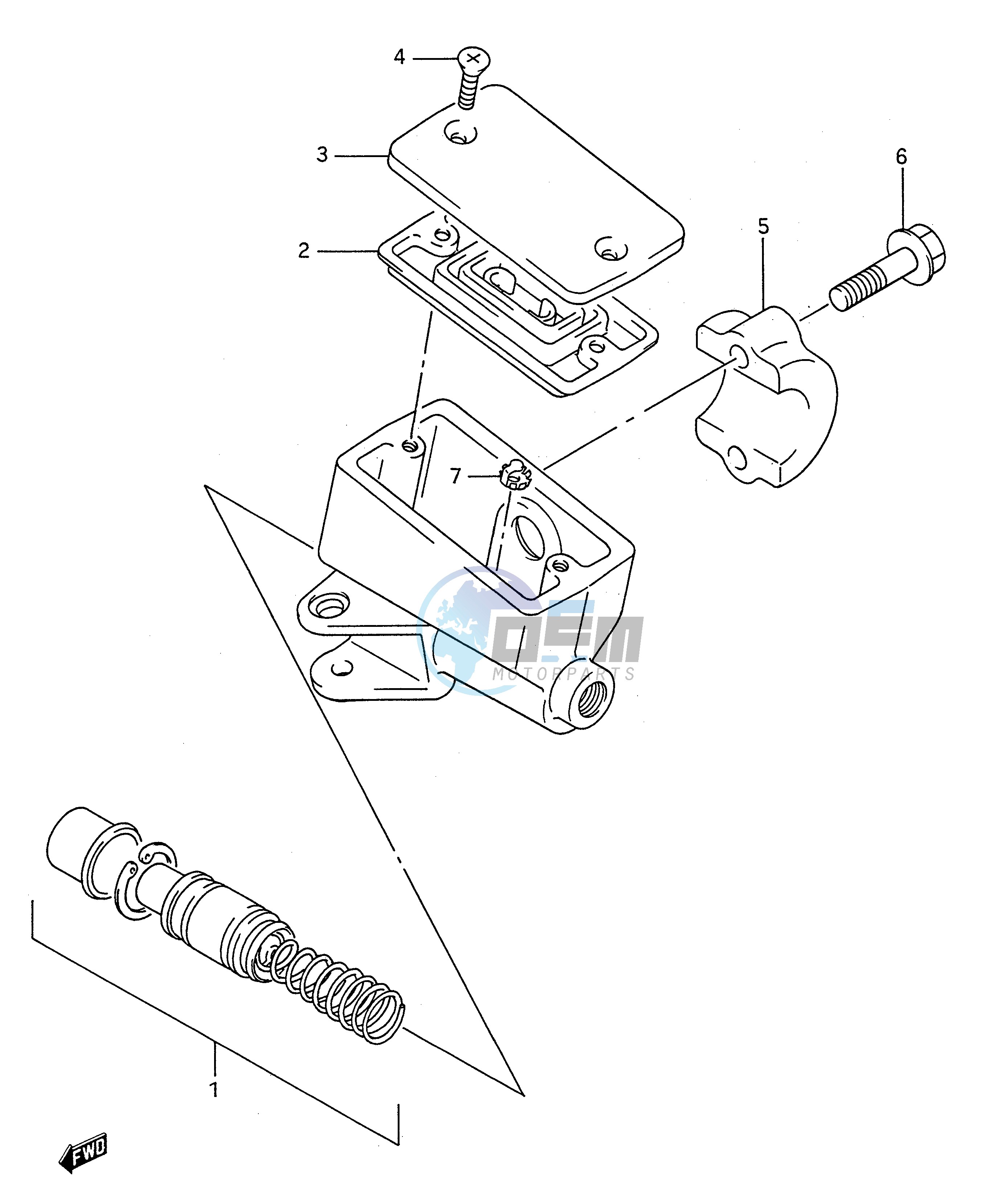 FRONT MASTER CYLINDER (MODEL K L M N)