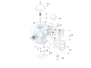 Typhoon 125 4T 2V E3 (NAFTA) USA drawing Carburetor's components