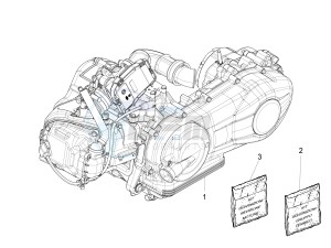 Liberty 125 4t 3v ie e3 drawing Engine assembly