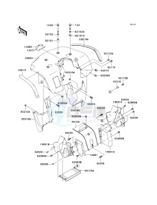 KVF 650 B [PRAIRIE 650 4X4 ADVANTAGE CLASSIC] (B2) [PRAIRIE 650 4X4 ADVANTAGE CLASSIC] drawing FRONT FENDER-- S- -