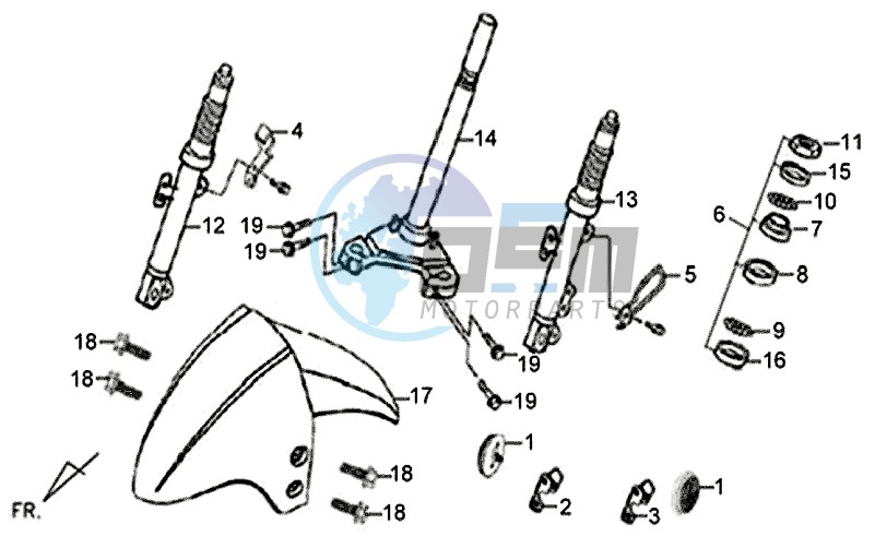 FRONT FORK / FRONT FENDER / STEERING STEM