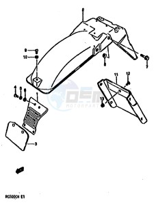 RG500 (E1) Gamma drawing REAR FENDER