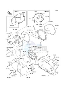 VN 1600 A [VULCAN 1600 CLASSIC] (A6F-A8FA) A8F drawing LEFT ENGINE COVER-- S- -