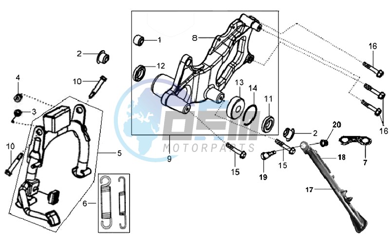 CENTRAL STAND / SIDE STAND / KICKSTARTER PEDAL