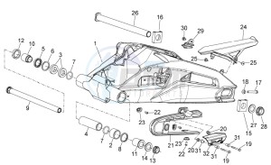 SHIVER 900 E4 ABS NAVI (EMEA) drawing Swing arm