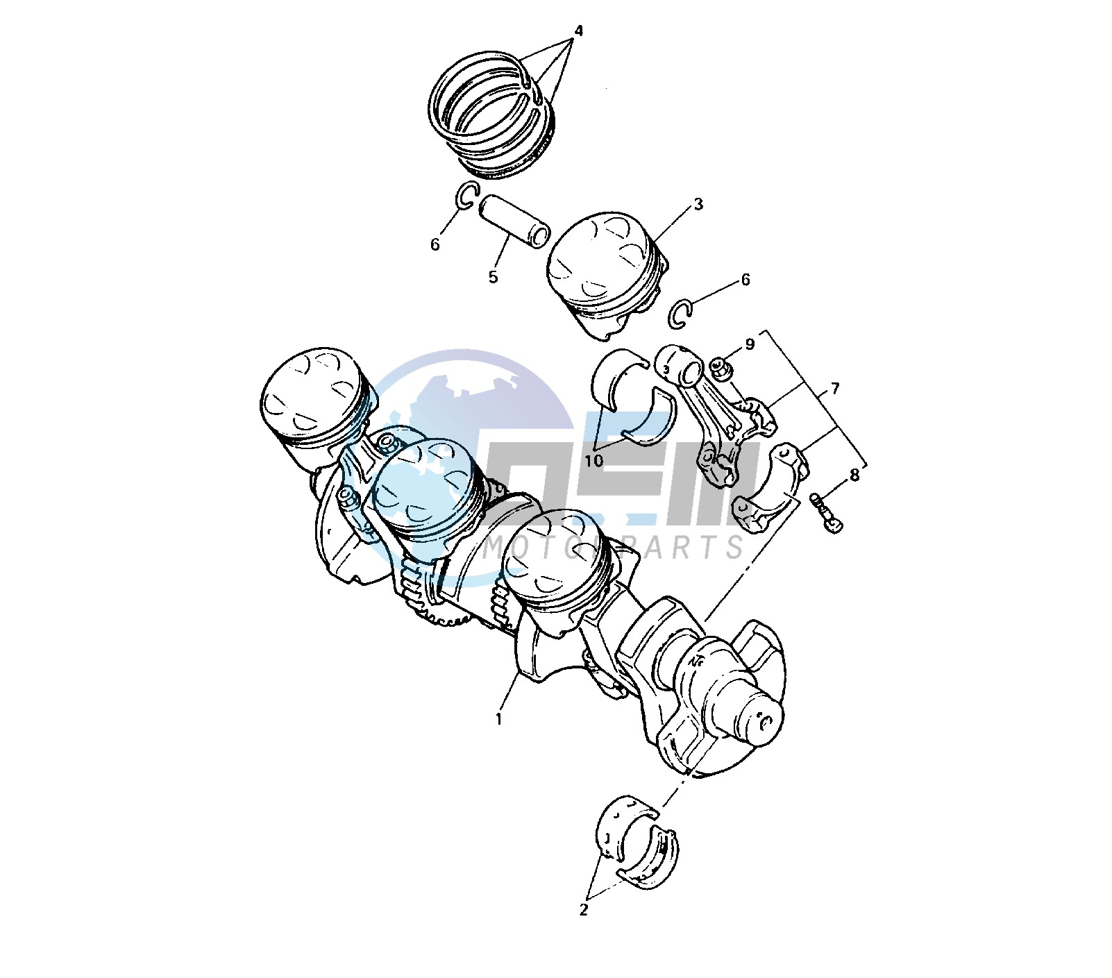 CRANKSHAFT AND PISTON