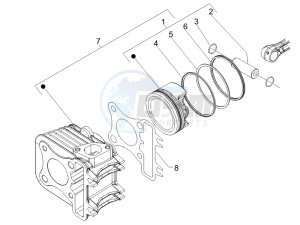 Liberty 125 4T Delivery E3 NEXIVE drawing Cylinder-piston-wrist pin unit