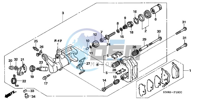 REAR BRAKE CALIPER