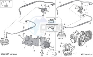 Scarabeo 400-492-500 Light drawing Throttle body