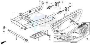 CBR125RWA France - (F / CMF WH) drawing SWINGARM