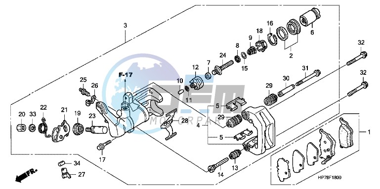 REAR BRAKE CALIPER