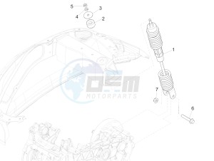 SPRINT 50 4T 3V 25 KMH E4 25 kmh (EMEA) drawing Rear suspension - Shock absorber/s