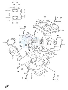 TL1000R (E2) drawing REAR CYLINDER HEAD