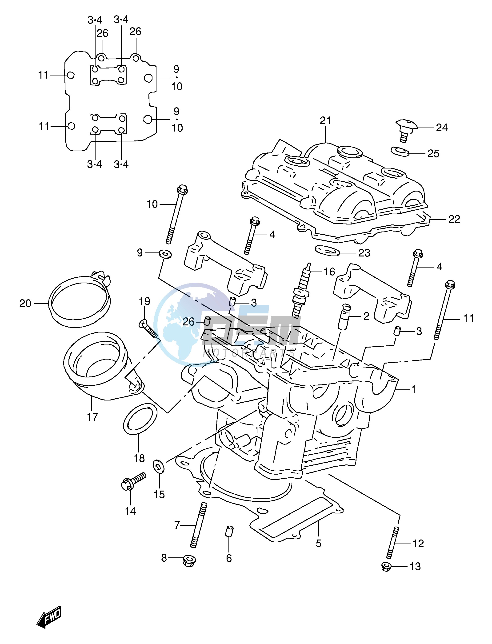 REAR CYLINDER HEAD