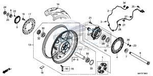 CBR1000S2 2ED - (2ED) drawing REAR WHEEL