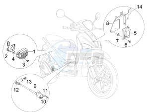 Liberty 125 4t Delivery e3 drawing Voltage Regulators - Electronic Control Units (ecu) - H.T. Coil