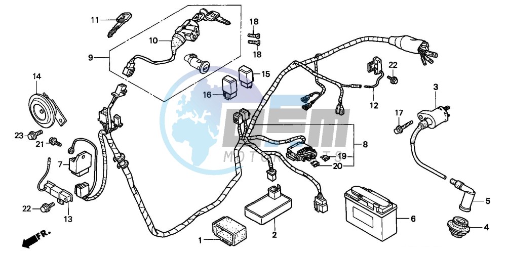 WIRE HARNESS/ IGNITION COIL/BATTERY