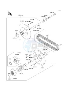 KAF 400 B [MULE 600] (B6F-B9F) B7F drawing DRIVEN CONVERTER_DRIVE BELT