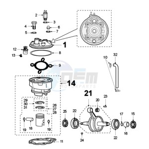 XPS SM EX drawing CRANKSHAFT AND CYLINDER