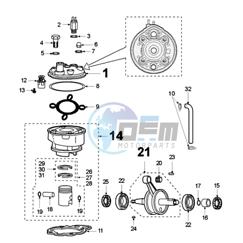 CRANKSHAFT AND CYLINDER