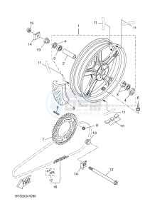 MT125A MT-125 ABS MT-125 ABS (BR35 BR35 BR35 BR35) drawing REAR WHEEL