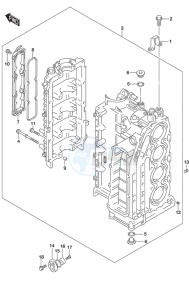 DF 115A drawing Cylinder Block S/N 11503F-510121 to 11503F-51XXXX S/N 11503Z-510004 to 11503Z-51XXXX S/N 11504F-510001 to 11504F-51XXXX