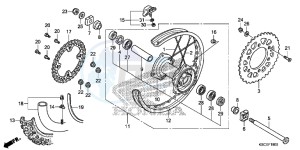 CRF250XD CRF250R Europe Direct - (ED) drawing REAR WHEEL