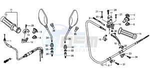 SH100 drawing HANDLE LEVER/SWITCH/CABLE