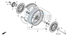 CB1300SA9 KO / ABS BCT TY2 drawing FRONT WHEEL