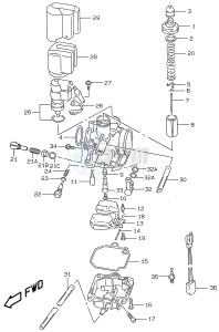 AY50 (V-W-X-Y) katana drawing CARBURETOR (model AY50 K1)