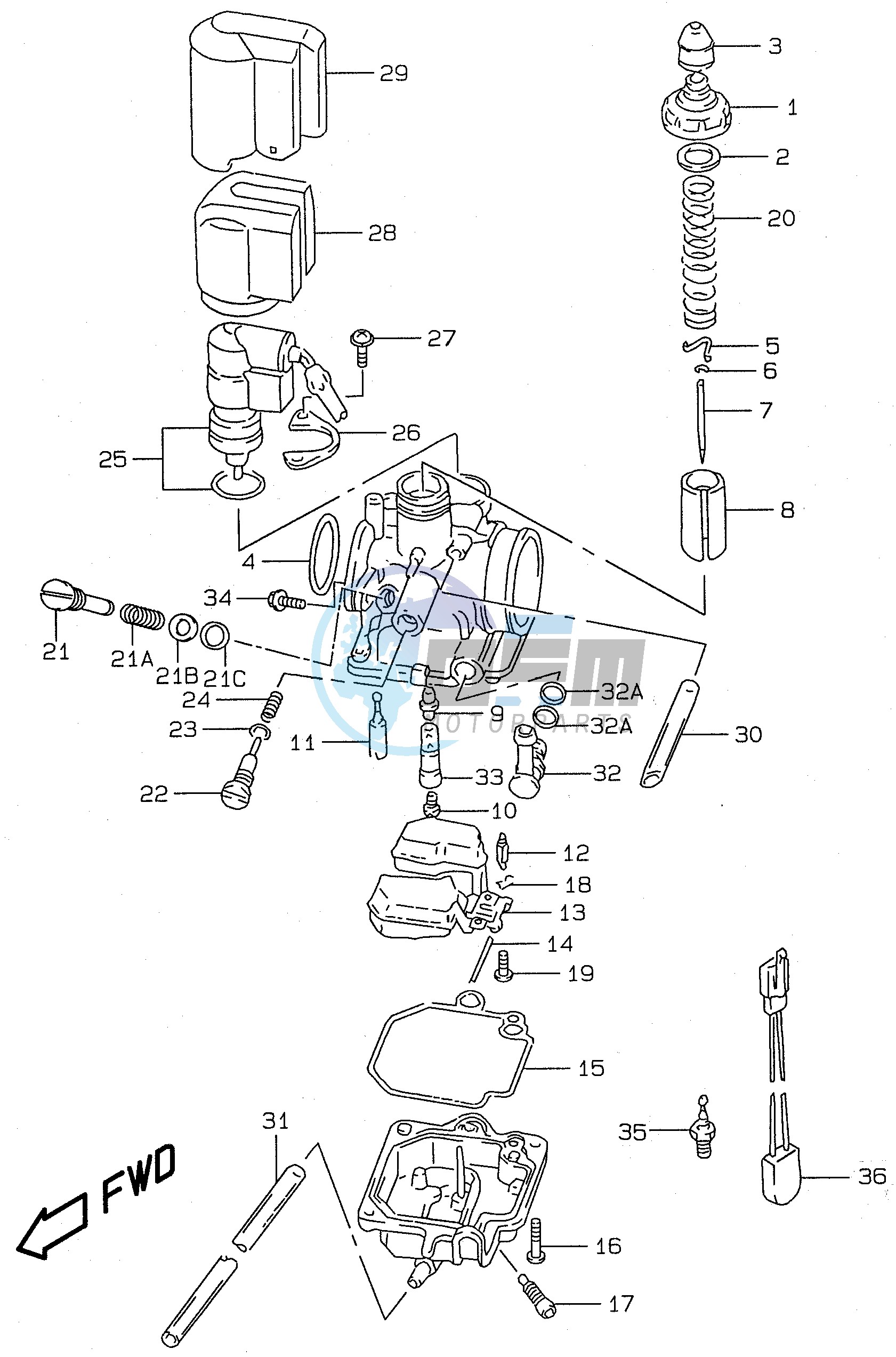 CARBURETOR (model AY50 K1)