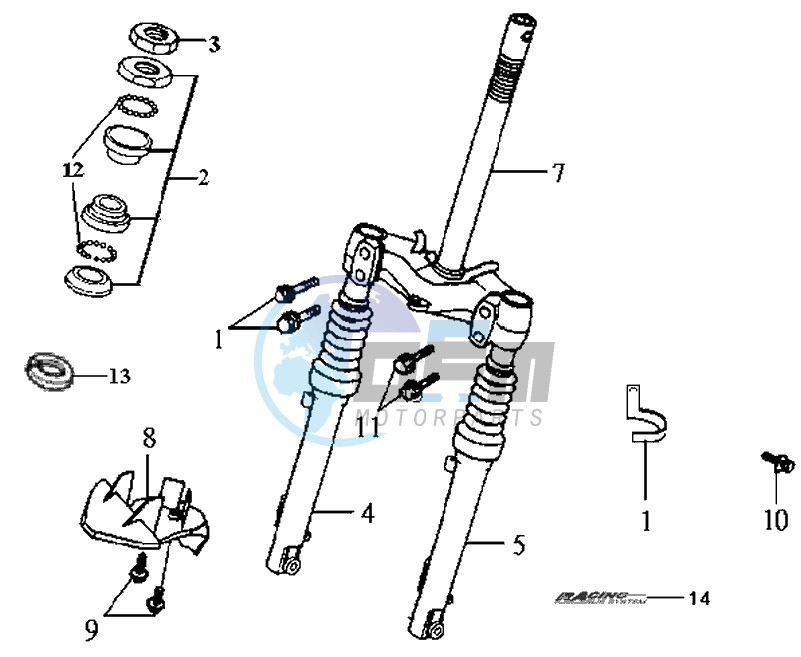 FRONT FORK/ STEERING HEAD BEARING