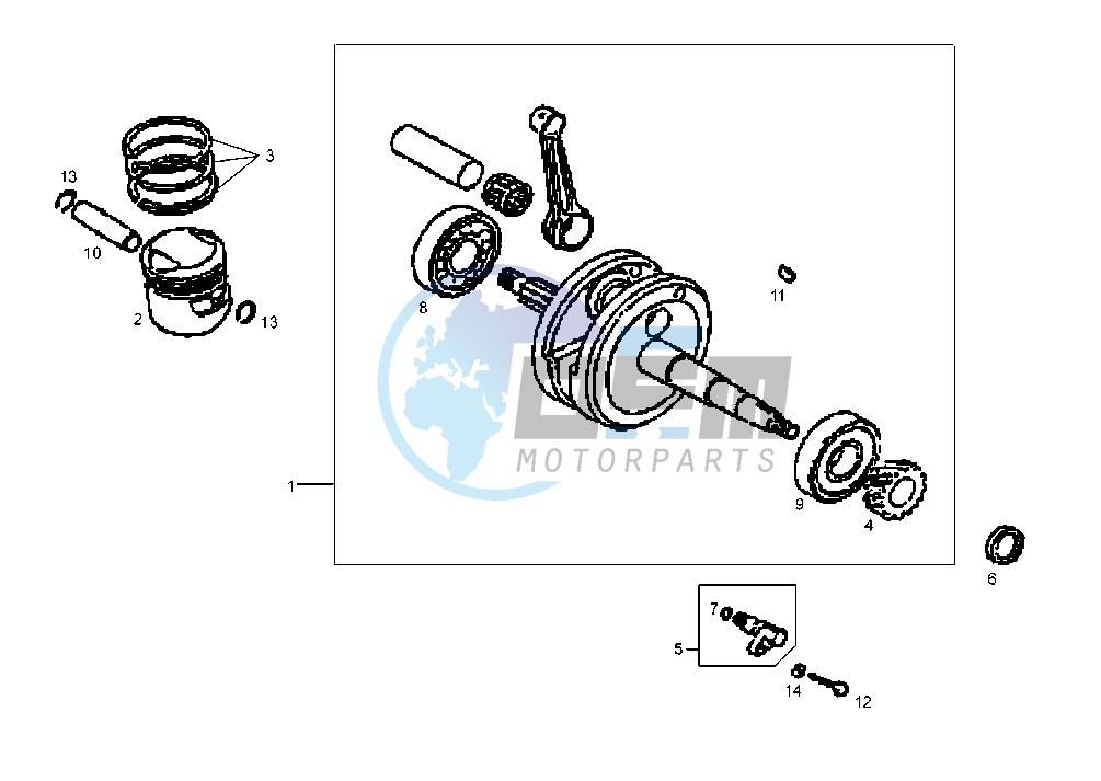 CRANKSHAFT, PISTON