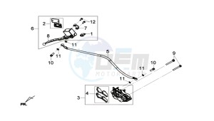 GTS 125I drawing BRAKE CALIPER FOR / BRAKE LEVER CPL