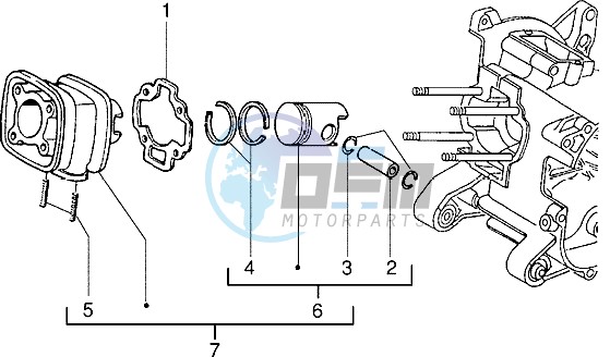 Cylinder-piston-wrist pin assy