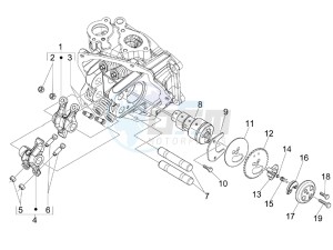 MP3 250 ie lt drawing Camshaft - Rocking levers support unit