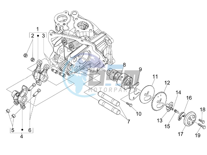 Camshaft - Rocking levers support unit