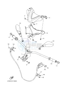 MW125 TRICITY 125 (2CMJ 2CMK) drawing STEERING HANDLE & CABLE