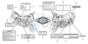 CB1300S CB1300SUPER FOUR drawing CAUTION LABEL (CB1300S/SA)