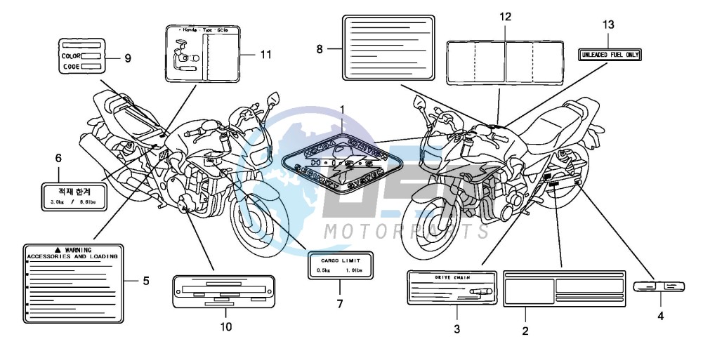 CAUTION LABEL (CB1300S/SA)