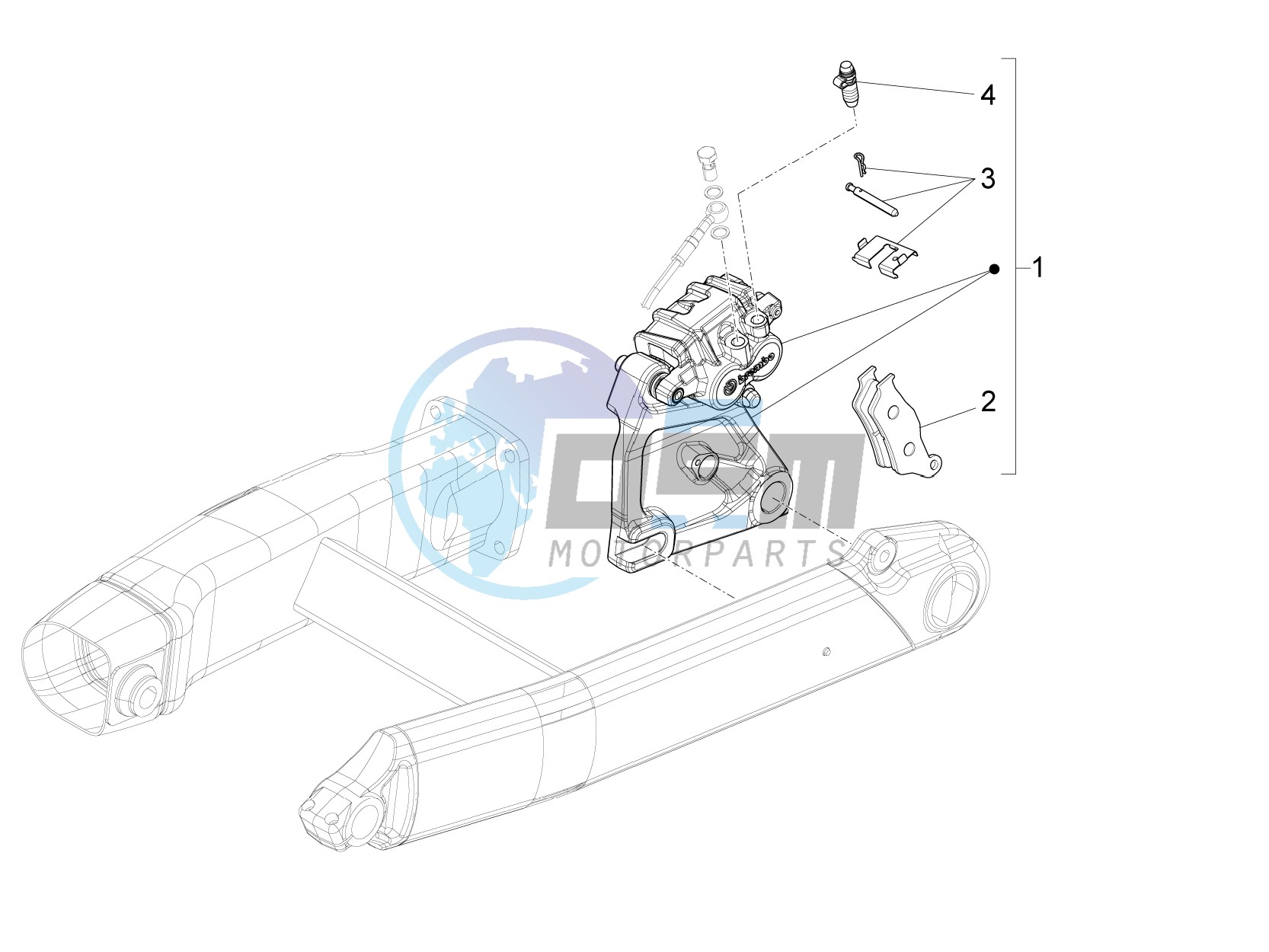 Rear brake caliper