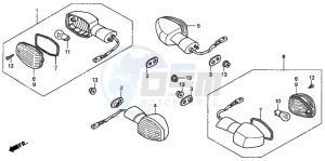 CBR600F drawing WINKER (CBR600F/FS/FR) (CBR600F4-KO,2KO,U)