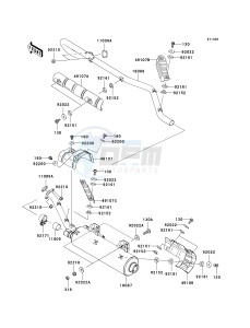 KVF 750 B (BRUTE FORCE 750 4X4I) (B6F-B7FA) B7F drawing MUFFLER-- S- --- JKAVFDB1 6B503807 - - -