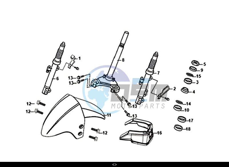 STEERING STEM FRONT CUSHION / MASK 50 (XE05W1-IT) (L7-L9)