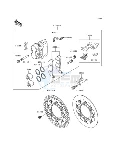 KX 500 E [KX500] (E4-E8) [KX500] drawing FRONT BRAKE-- KX500-E6_E7_E8- -