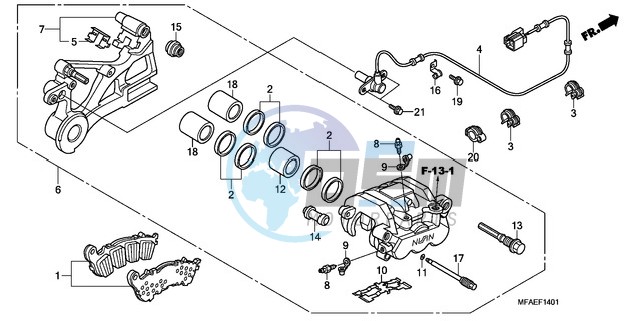 REAR BRAKE CALIPER (CBF1000A/T/S)