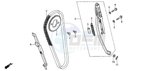 CB250 drawing CAM CHAIN/TENSIONER