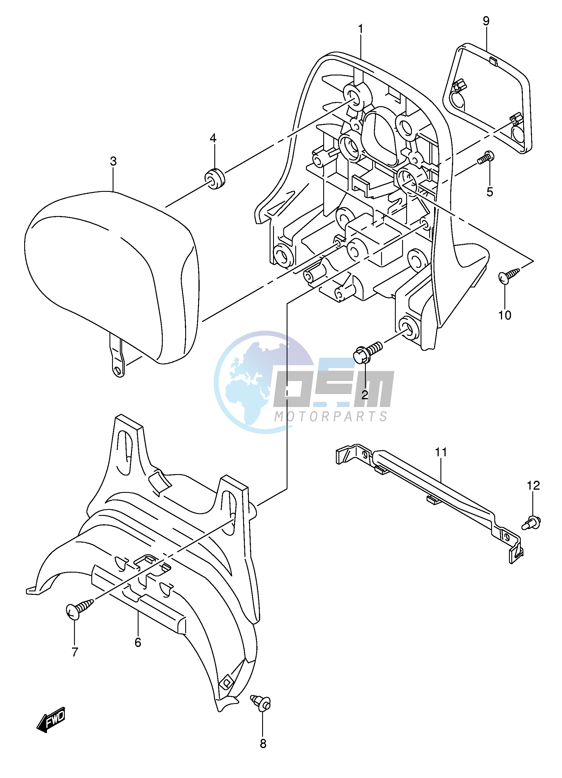 PILLION RIDER HANDLE (CENTER)(MODEL K5 K6)