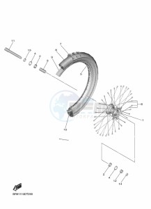 YZ450F (BR96) drawing FRONT WHEEL