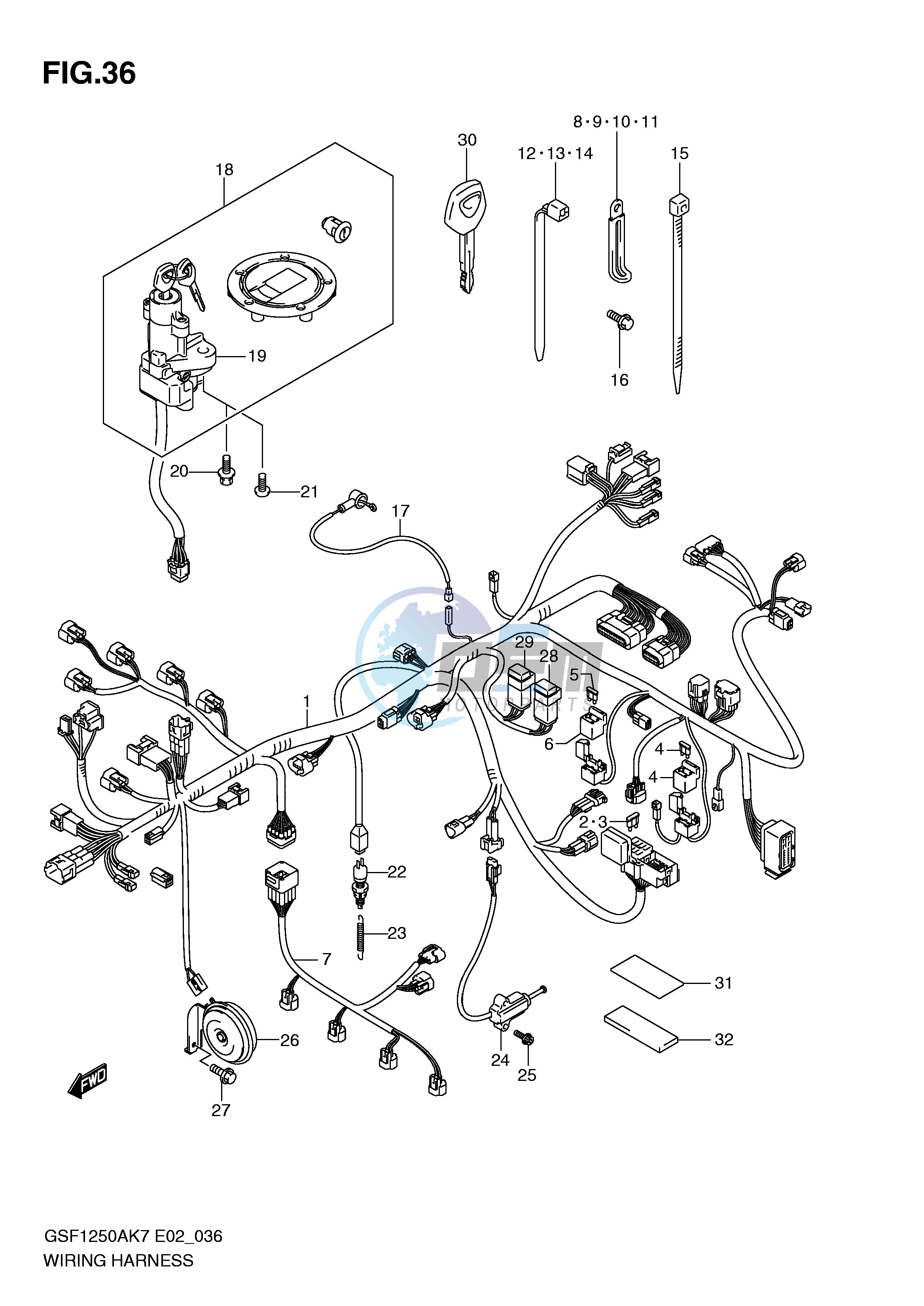 WIRING HARNESS (GSF1250AK7 AK8 AK9)